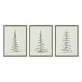 thumbnail image 1 of Kate and Laurel Sylvie Minimalist Evergreen Trees Framed Canvas Wall Art Set by The Creative Bunch Studio, 3 Piece 18x24 Gray, Modern Minimal Tree Line Wall Art Set, 1 of 6