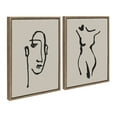 thumbnail image 1 of Kate and Laurel Sylvie Minimalist Neutral Line Art Drawing Face and Body Framed Canvas Wall Art Set by The Creative Bunch Studio, 2 piece 18x24 Gold, Modern Minimal Brushstrokes Art for Wall, 1 of 6