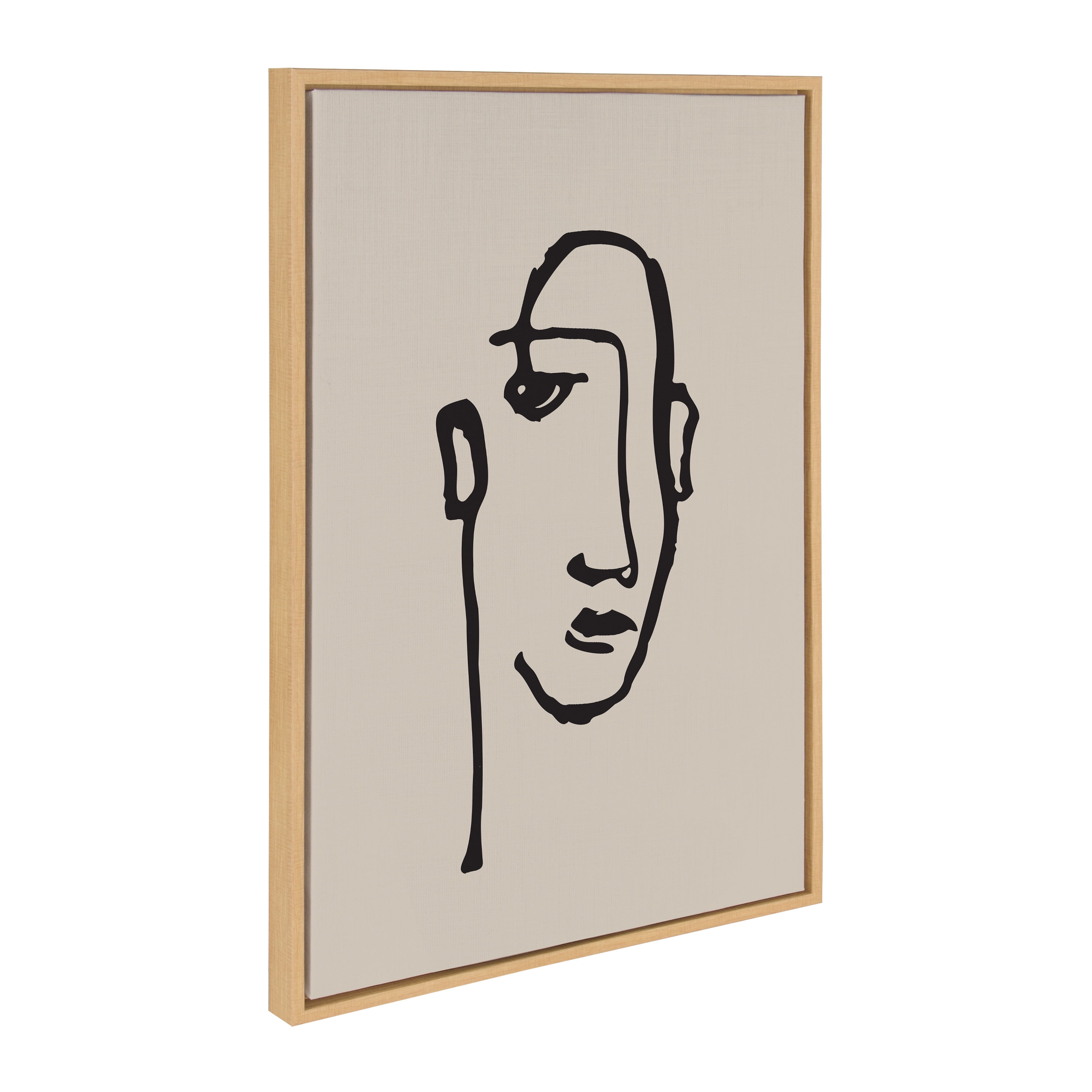 Natural Minimalist Abstract Line Art Canvas Wall Print, 23x33