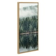 thumbnail image 1 of Kate and Laurel Sylvie Misty Forest Framed Canvas Wall Art by Emiko and Mark Franzen of F2Images, 18x40 Natural, Smoky Forest Mountain Photograph Art for Wall, 1 of 6