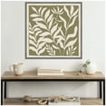 thumbnail image 1 of Kate and Laurel Sylvie Modern Minimalist Botanical Green and Neutral Linen Framed Canvas Wall Art by The Creative Bunch Studio 30 x 30 Grey, Modern, Abstract, Nature Art for Wall Decor, Living Room, 1 of 8