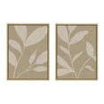 thumbnail image 1 of Kate and Laurel Sylvie Modern Neutral Botanical Abstract Print No 2 and 3 Neutral Linen Framed Canvas Wall Art Set by The Creative Bunch Studio, 2 Piece 18x24 Natural, Muted Tone Simple Art, 1 of 6