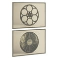 thumbnail image 1 of Kate and Laurel Sylvie Movie Tin and Movie Reel Sepia Framed Canvas Wall Art Set by Saint and Sailor Studios, 2 Piece Set 23x33 Gray, Vintage Movie Lover Art for Home Decor, 1 of 6