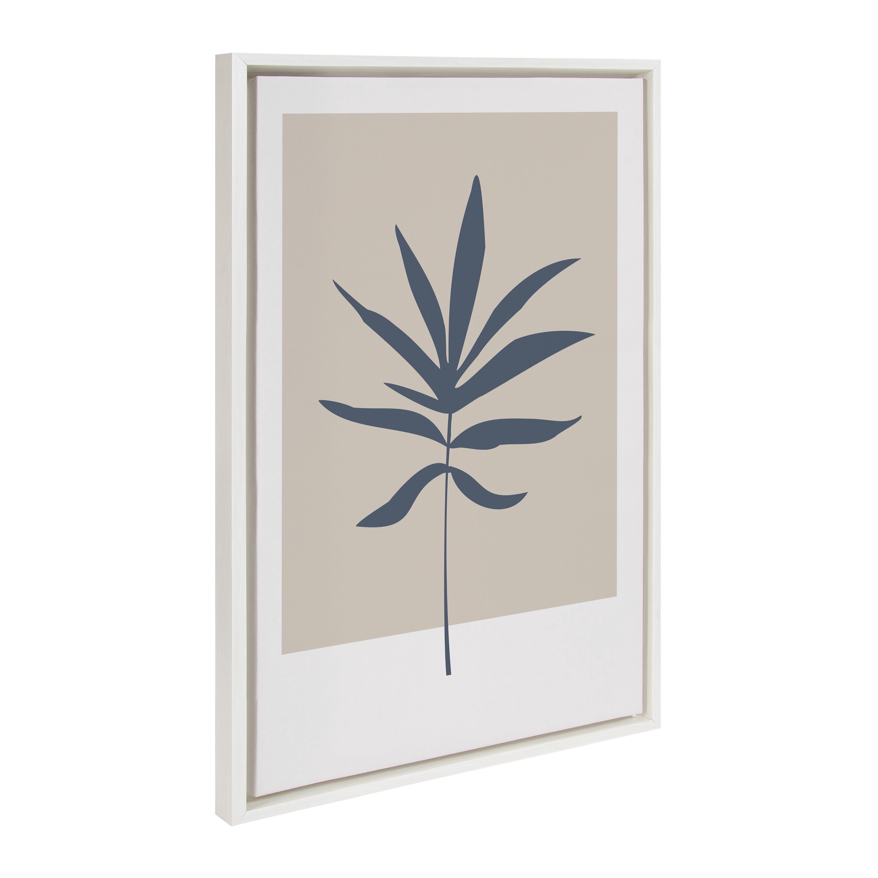 Kate and Laurel Sylvie Muted Tan and Blue Colorblock Botanical Leaf ...