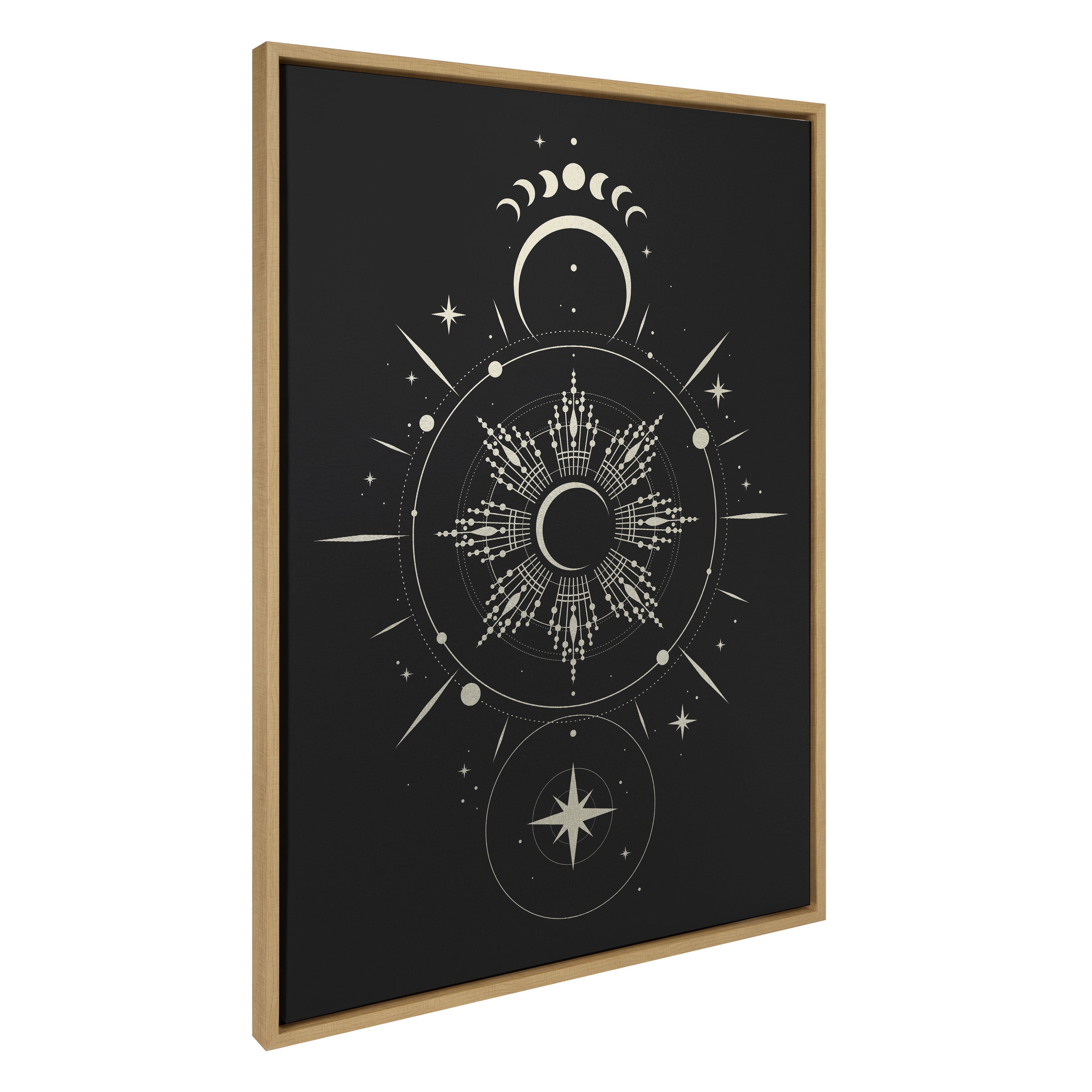 Mystical Moon Stars Boho Night Sky Astrology Canvas Art, 28" x 38"