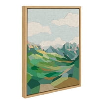 Kate and Laurel Sylvie Mythen Framed Canvas Wall Art by Nikita Jariwala, 18x24 Natural, Soft Colorful Nature Mountain Landscape Art for Wall Home Decor