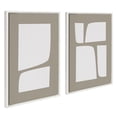thumbnail image 1 of Kate and Laurel Sylvie Neutral Abstract Aztec Shapes Framed Canvas Wall Art Set by The Creative Bunch Studio, 2 Piece Set 23x33 White, Modern Geometric Simple Art for Wall, 1 of 6