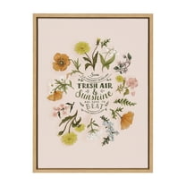 Kate and Laurel Sylvie Some Old Fashioned Things Framed Canvas Wall Art by Valerie McKeehan of Lily and Val, 18x24 Natural, Whimsical Floral Art Piece for Wall