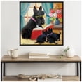 thumbnail image 1 of Kate and Laurel Sylvie Painterly Story Hour Framed Canvas Wall Art by Mary Sparrow 30 x 30 Black, Traditional Whimsical, Animal Art for Wall Decor, Living Room, Bedroom, Office, Library, 1 of 8