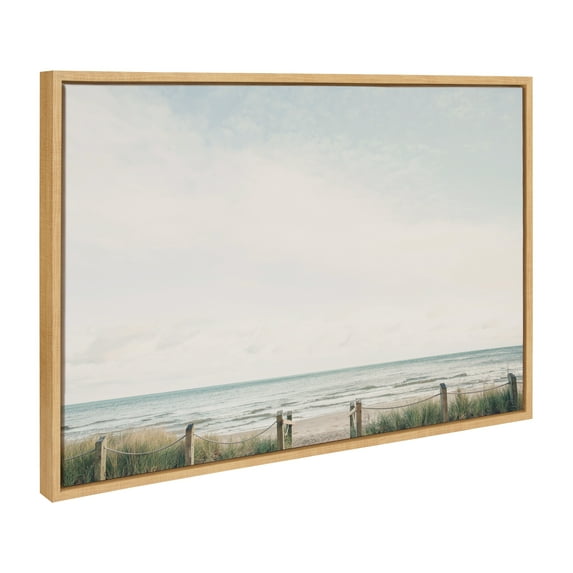Kate and Laurel Sylvie Pale Sky Framed Canvas Wall Art by Emiko and Mark Franzen of F2Images, 23x33 Natural, Simple Skyline Landscape Nature Art for Wall