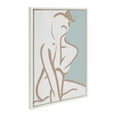 thumbnail image 1 of Kate and Laurel Sylvie Simple Romantic Line Art Drawing 1 Tan and Teal Framed Canvas Wall Art by The Creative Bunch Studio, 23x33 White, Modern Abstract Body Line Drawing Wall Decor, 1 of 6