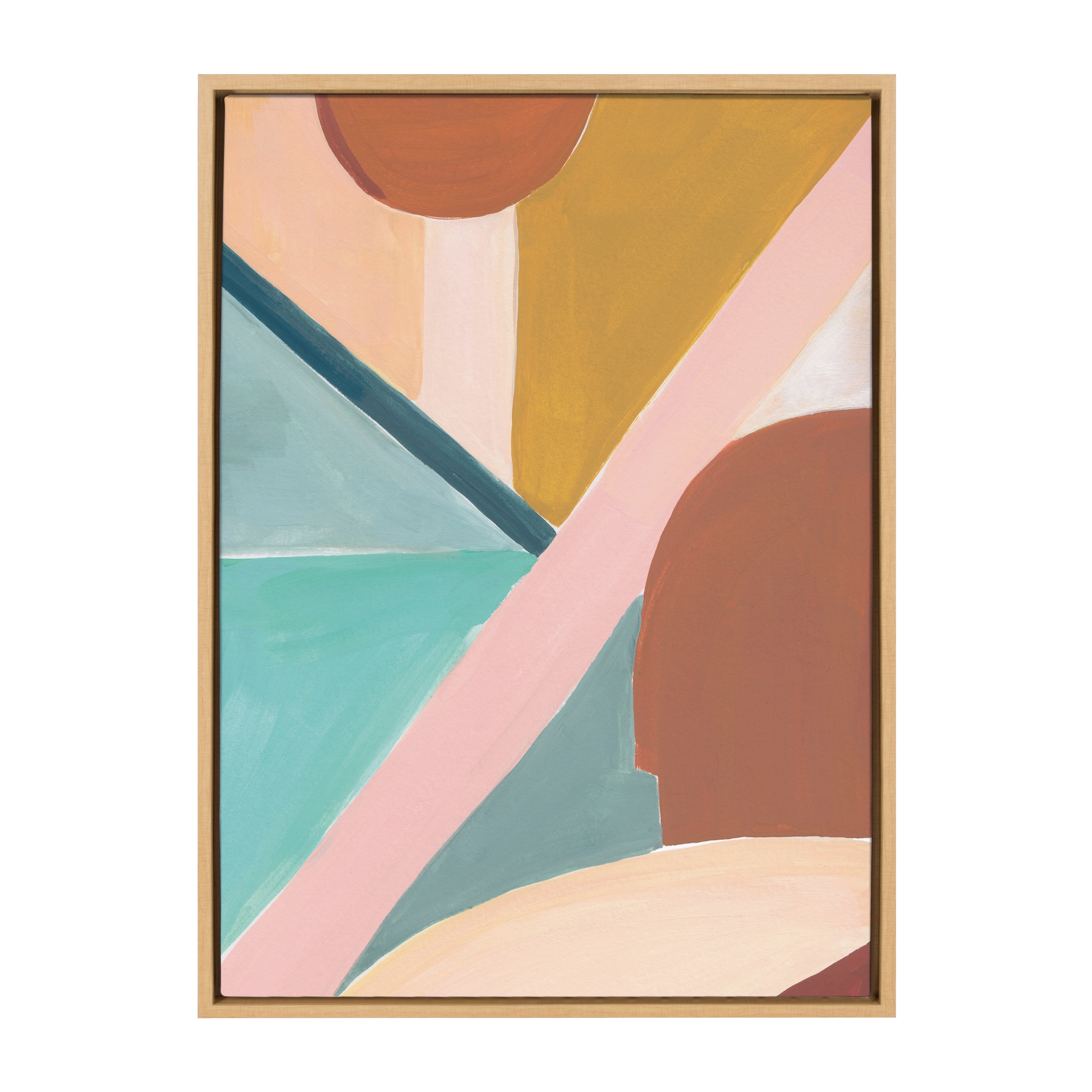 Teotitlan Valley Abstract Landscape Canvas in Natural Frame