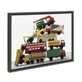 thumbnail image 1 of Kate and Laurel Sylvie Vintage Stacked Matchbox Work Vehicles Pile Framed Canvas Wall Art by Saint and Sailor Studios, 18x24 Gray, Modern Colorful Car Toys Art for Wall, 1 of 6