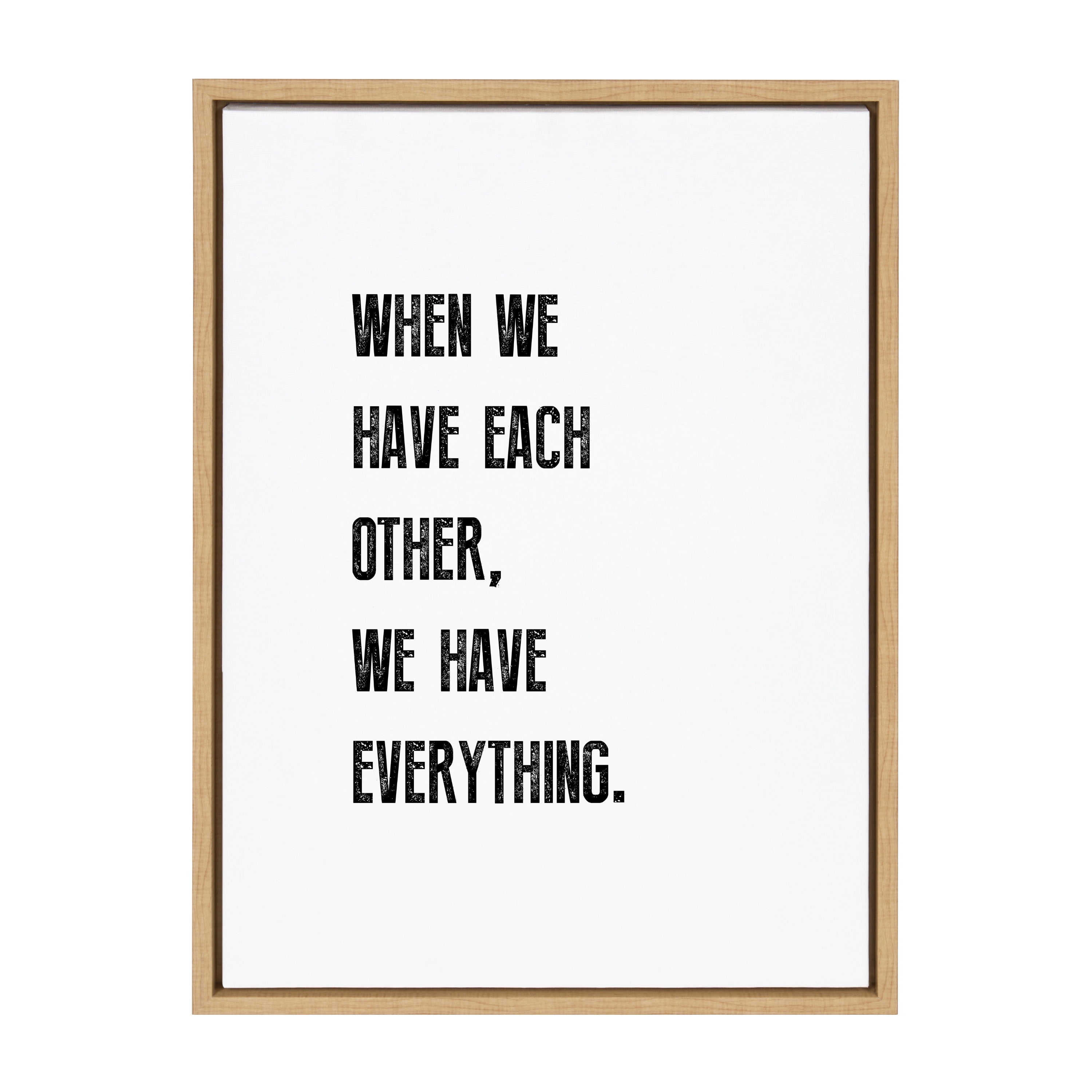 Natural Framed Canvas Motivational Quote Wall Art, 18x24