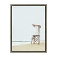 thumbnail image 1 of Kate and Laurel Sylvie Wood Ocean Beach Lifeguard Tower Framed Canvas Wall Art by the Creative Bunch Studio 18x24 Gray Decorative Coastal Art for Wall, 1 of 8