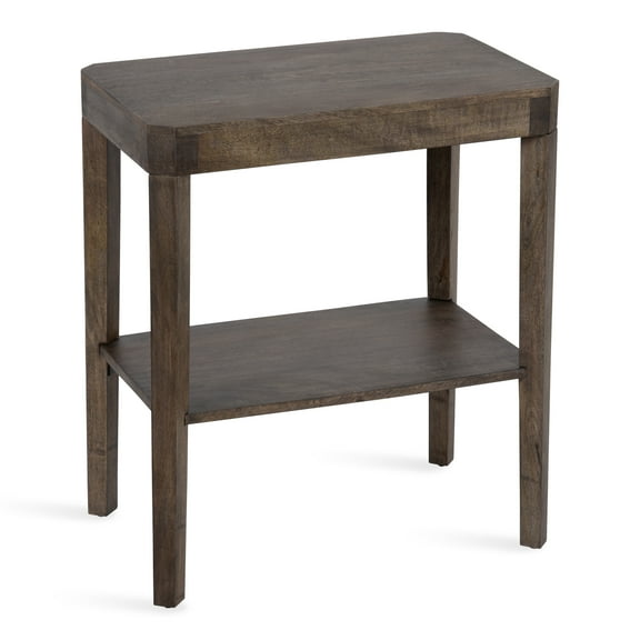 Kate and Laurel Talcott Farmhouse Rectangle Wood Side Table, 22 x 14 x 26, Gray, Decorative Modern Two Tier End Table for Use as a Bedroom Nightstand or Living Room Accent