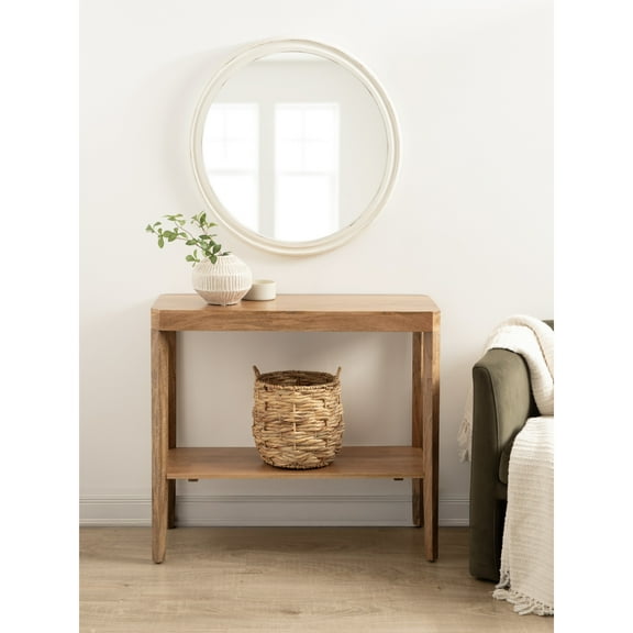 Kate and Laurel Talcott Modern Rectangle Wood Console Table, 36 x 14 x 33, Natural Wood, Transitional Decorative Two-Tier Entryway Table for Use as a Behind Couch Table or a Bedroom Accent