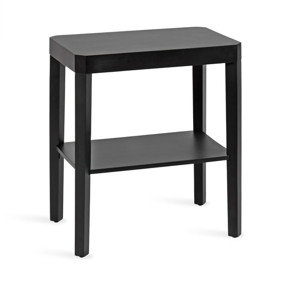Kate and Laurel Talcott Modern Rectangle Wood Side Table, 22 x 14 x 26, Black, Transitional Decorative Two-Tier End Table for Use as a Bedroom Nightstand or Living Room Accent