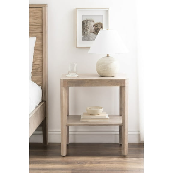 Kate and Laurel Talcott Modern Rectangle Wood Side Table, 22 x 14 x 26, Light Natural Wood, Transitional Decorative Two-Tier End Table for Use as a Bedroom Nightstand or Living Room Accent