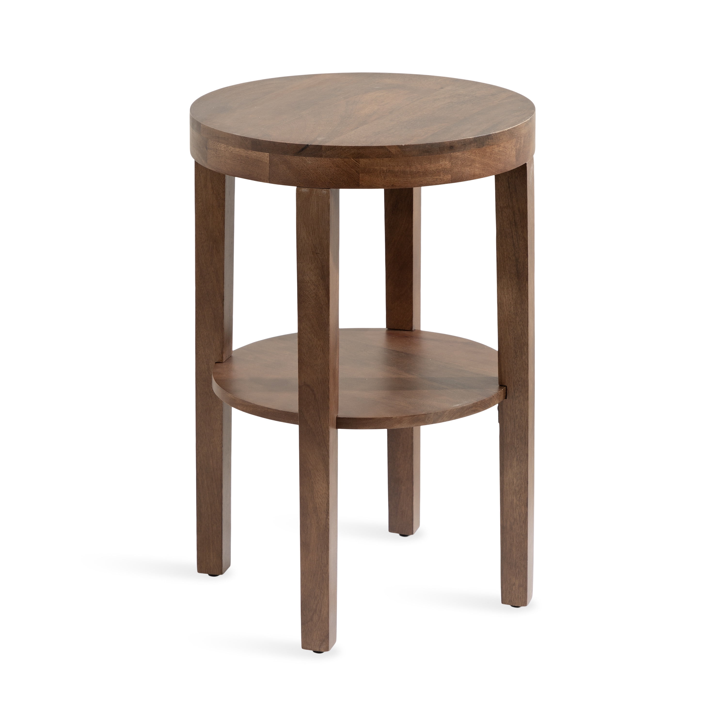 Talcott Round Walnut Brown Solid Mango Wood Side Table