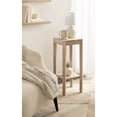 thumbnail image 1 of Kate and Laurel Talcott Modern Square Wood Drink Table, 12 x 12 x 28, Light Natural, Transitional Decorative Two-Tier Pedestal Table for Use as Plant Stand Indoors or Living Room Decor Accent, 1 of 9