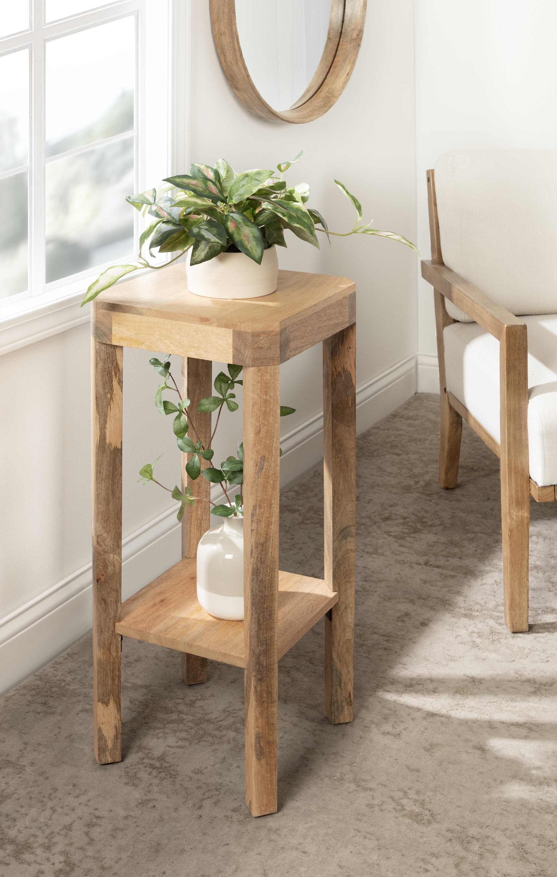 Kate and Laurel Talcott Modern Square Wood Drink Table, 12 x 12 x 28 ...
