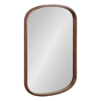 Kate and Laurel Talma Arched Oval Wall Mirror, 24 x 36, Dark Walnut, Transitional Capsule Mirror with Solid Poplar Wood Frame and Rounded Frame Profile