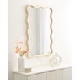 thumbnail image 1 of Kate and Laurel Talma Modern Scalloped Rectangle Wall Mirror, 24 x 36, Natural Wood, Rectangular Wavy Mirror for Use as Bathroom Mirror for Over Sink or Cute Nursery Mirror, 1 of 9