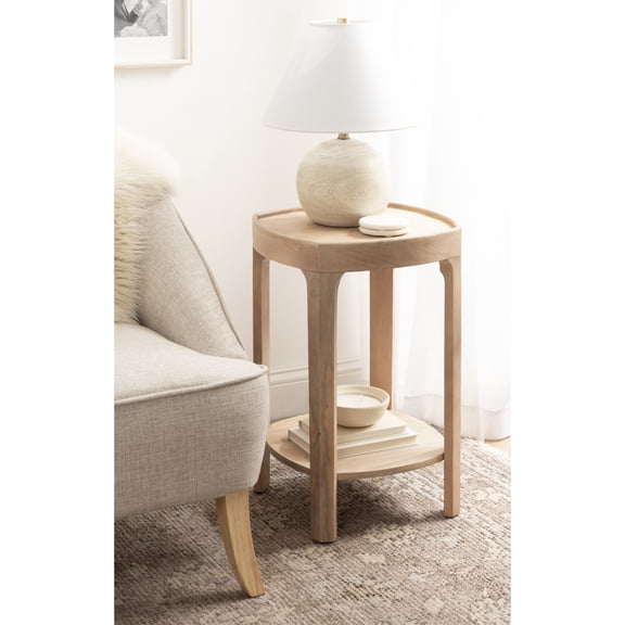 Kate and Laurel Tierney Modern Square Wood Side Table, 16 x 16 x 24, Light Natural, Transitional Decorative Two-Tier End Table for Use as a Bedroom Nightstand or Living Room Plant Stand