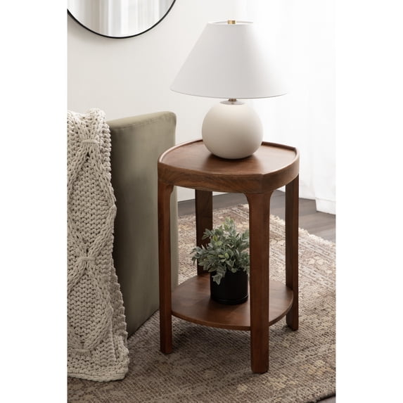 Kate and Laurel Tierney Modern Square Wood Side Table, 16 x 16 x 24, Walnut Brown, Mid-Century Decorative Two-Tier End Table for Use as a Bedroom Nightstand or Living Room Plant Stand