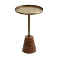 thumbnail image 1 of Kate and Laurel Tira Elegant Round Side Table, 14 x 24, Brass and Walnut Brown, Mid-Century Circle End Table for Use as Bedroom Nightstand or Living Room Table Option, 1 of 8