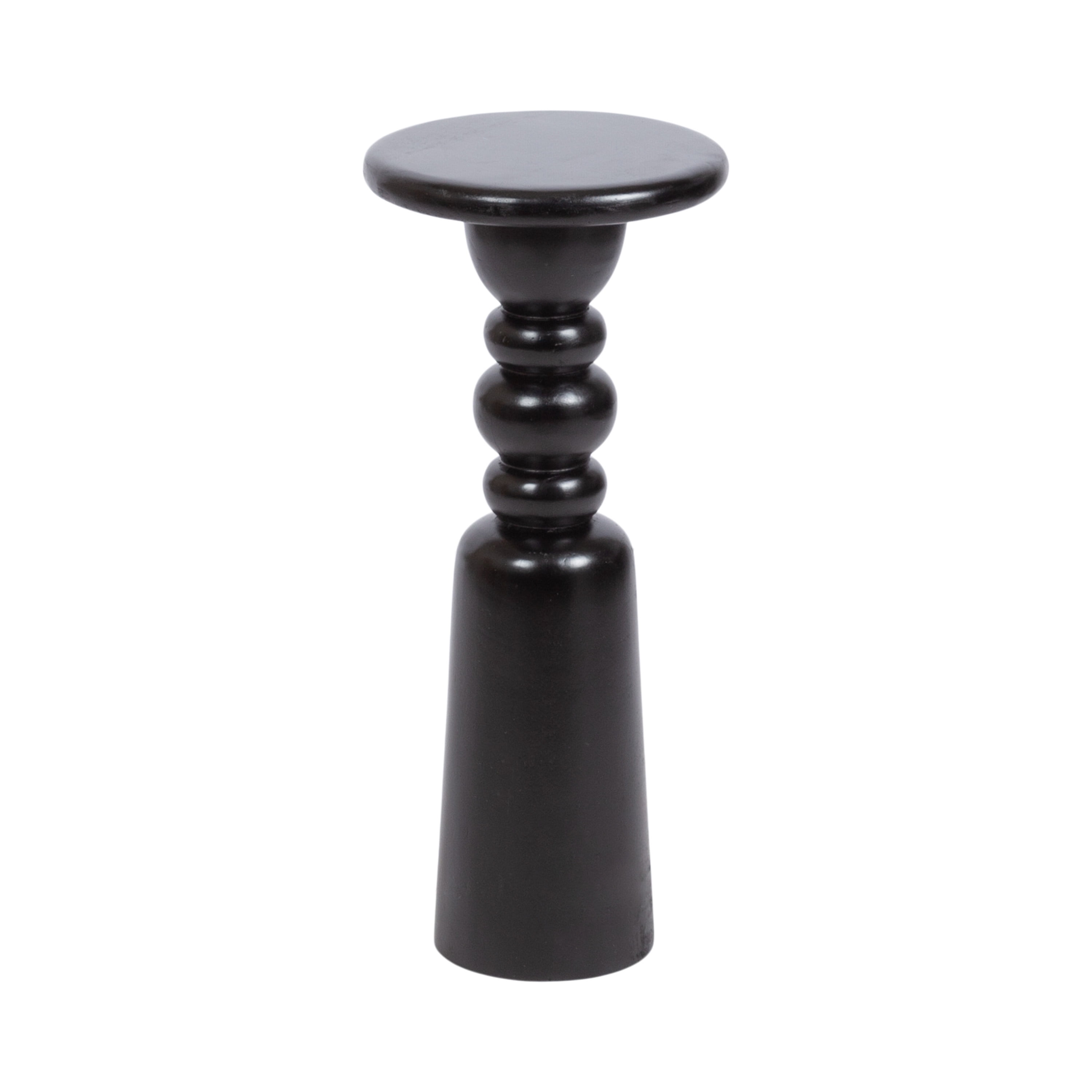 Tirollo Black Solid Mango Wood Round Accent Table