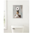 thumbnail image 1 of Kate and Laurel Toilet Paper Roll on Ducks Head Bathroom Art Framed Canvas Wall Art by The Creative Bunch Studio 18 x 24 Sylvie Beaded White, Whimsical, Animals, Bathroom, Humor Art for Wall Decor, 1 of 8