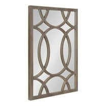 Kate and Laurel Tolland Traditional Decorative Wood Wall Mirror, 24 x 36, Rustic Brown, Farmhouse Solid Wood Accent Mirror with Intricate Symmetrical Fretwork
