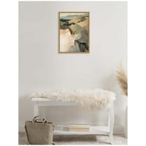 Kate and Laurel Tonal Mountains III Framed Canvas Wall Art by Amy Lighthall 18 x 24 Sylvie Natural, Modern, Landscapes, Nature Art for Wall Decor, Living Room, Bedroom