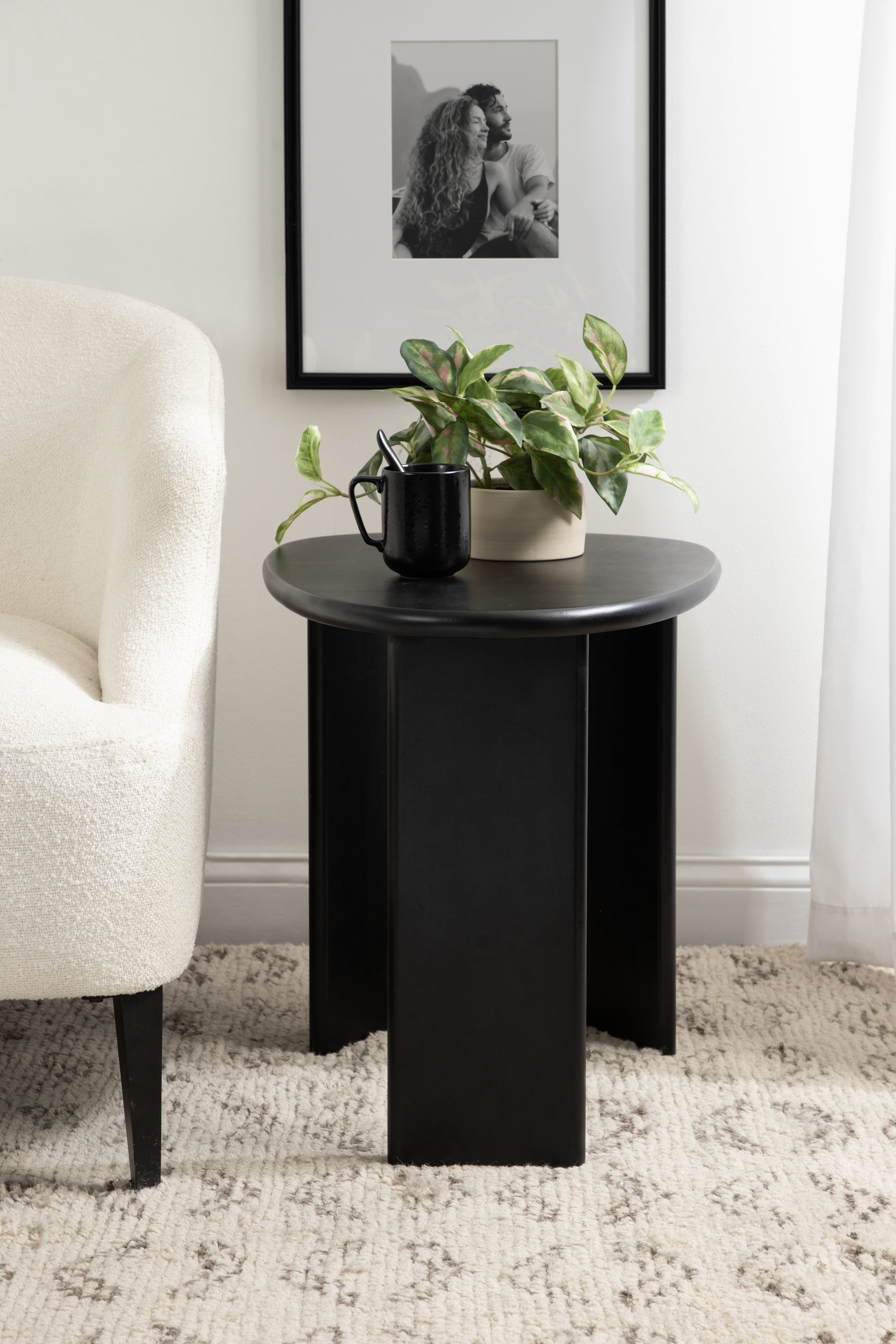 Irregular Round Table Kate and Laurel Tortola Modern Irregular Round Side Table, 22 x 18 x 20 ...