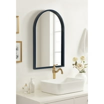 Kate and Laurel Travis Modern Arched Wall Mirror, 20 x 30, Navy Blue, Decorative Arch Bathroom Mirror for Over Sink or for Use as Living Room Wall Decor Accent