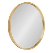Kate and Laurel Travis Round Wood Wall Mirror, 21.6 Inch Diameter, Gold, Contemporary Glam Wall Décor Accent With Deep Profile and Sophisticated Finish