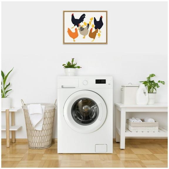 Kate and Laurel Urban Flock Framed Canvas Wall Art by Hannah Beisang 24 x 18 Sylvie Natural, Rustic Farmhouse, Animals, Americana Art for Wall Decor, Living Room, Bedroom