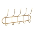 thumbnail image 1 of Kate and Laurel Vaida Boho Wall Mounted Coat Rack, 25 x 4 x 12, Gold, Five Decorative Glam Double Sided Coat Hooks and Hat Rack with Trendy Capsule Shape, 1 of 7