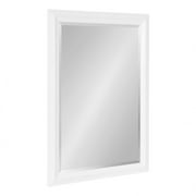 Kate and Laurel Whitley Traditional Framed Wall Mirror, 24 x 34, White, Coastal Rectangle Bathroom Mirror with Transitional Profile and Beveled Edge Design