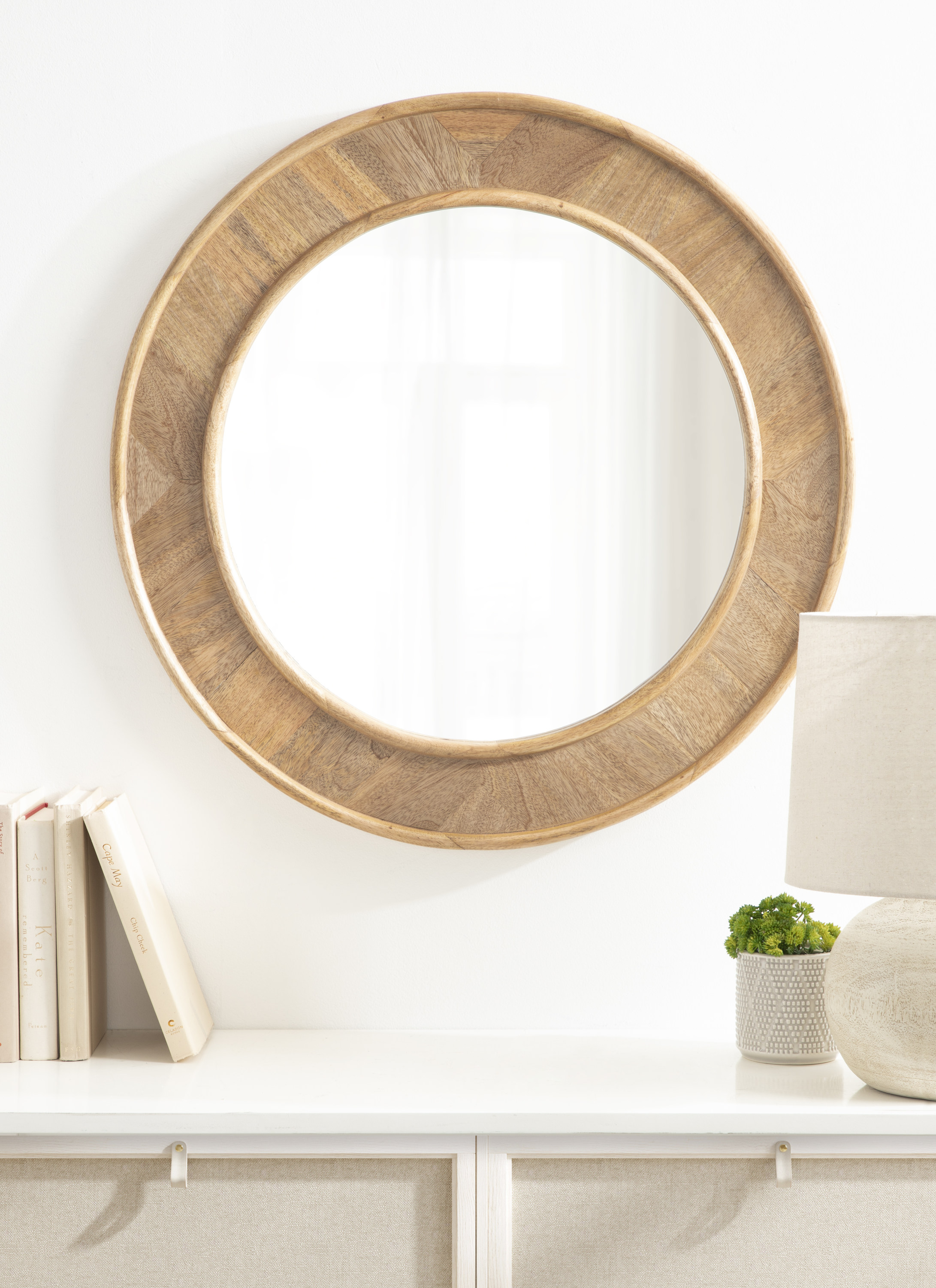 Kate and Laurel Rouen Modern Glam Round Metal Frame Table Mirror with ...