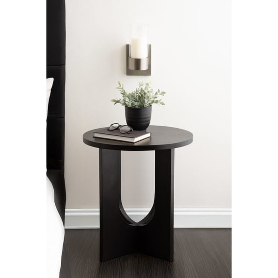 Kate and Laurel Zabler Modern Metal Wall Sconce, 5 x 6 x 10, Antique Nickel, Round Candle Holder with Removable Glass Cylinder for Flameless Candle Display in Bedroom or Bathroom