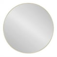 thumbnail image 1 of Kate and Laurel Zayda Modern Metal Round Framed Wall Mirror, 24 Inch Diameter, Natural, Minimalist Circle Mirror with Smooth Curves and Light Woodgrain, 1 of 8