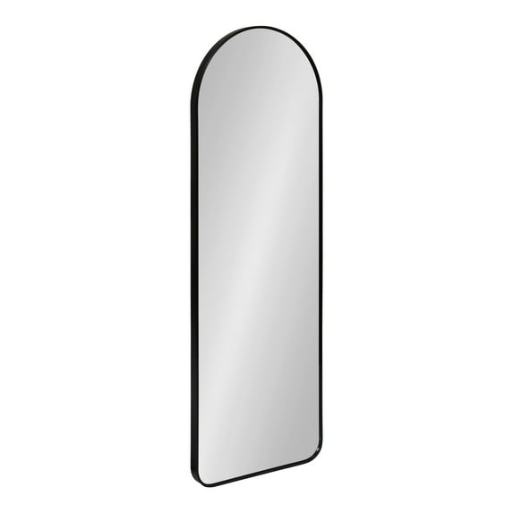 Kate and Laurel Zayda Round Arch Full-Length Framed Wall Mirror, 16 x 48, Black, Metal Minimalist Farmhouse Tall Arched Wall Mirror with Smooth Curves