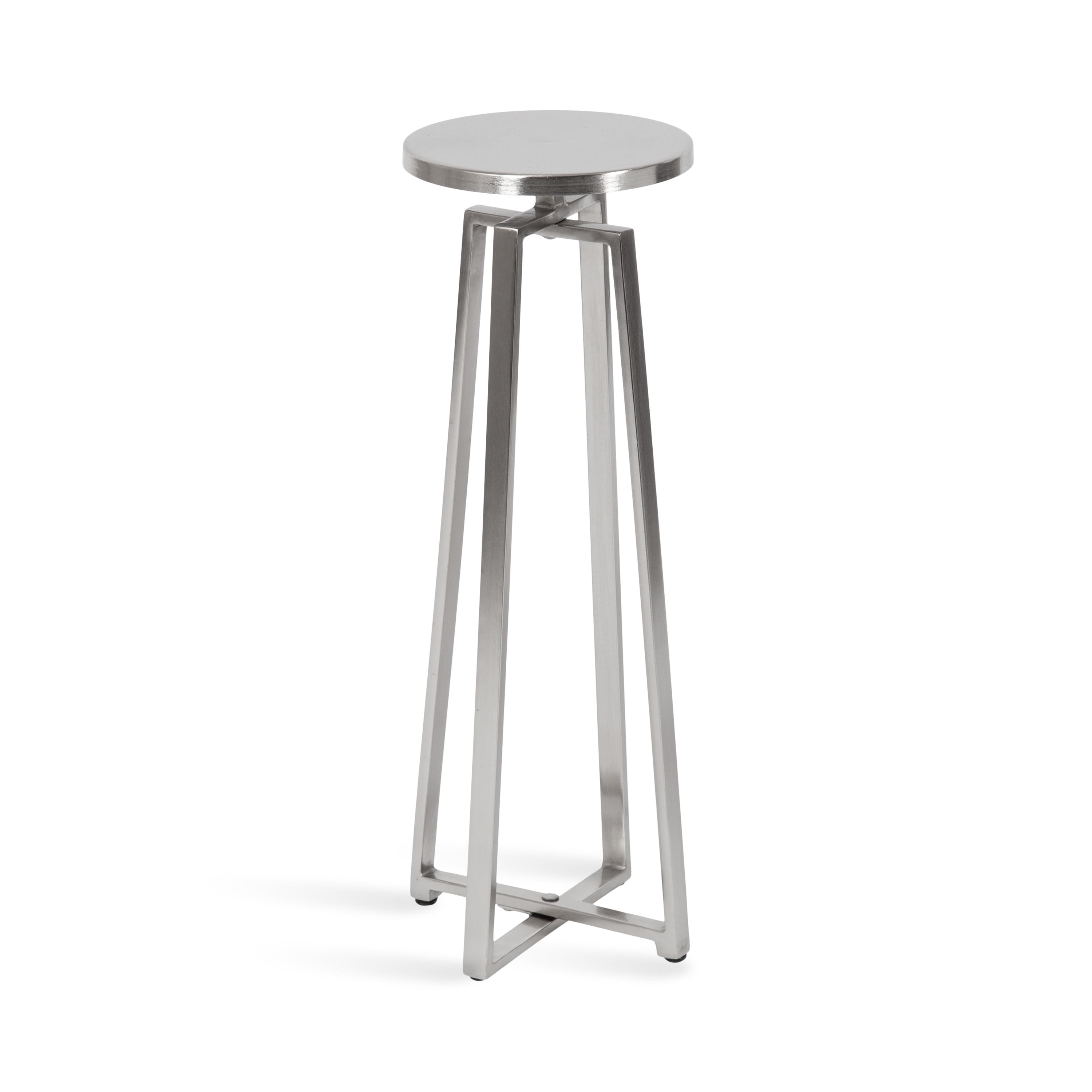 Free Shipping! Kate and Laurel Zia Modern Metal Round Drink Table, 9 x 9 x 23, Silver ...