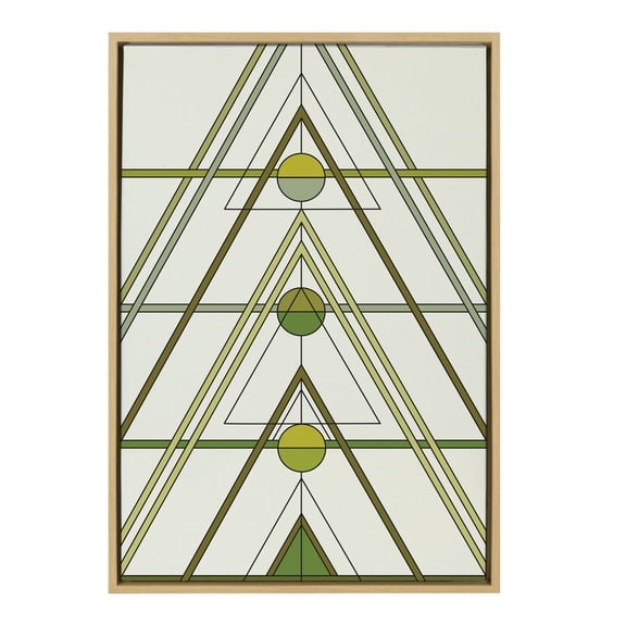 Kate and Laurel x The Creative Bunch Studio Collaboration Mid Century Modern Retro Tree Framed Linen Textured Canvas Wall Art, 23x33 Natural, Decorative Boho Art for Wall