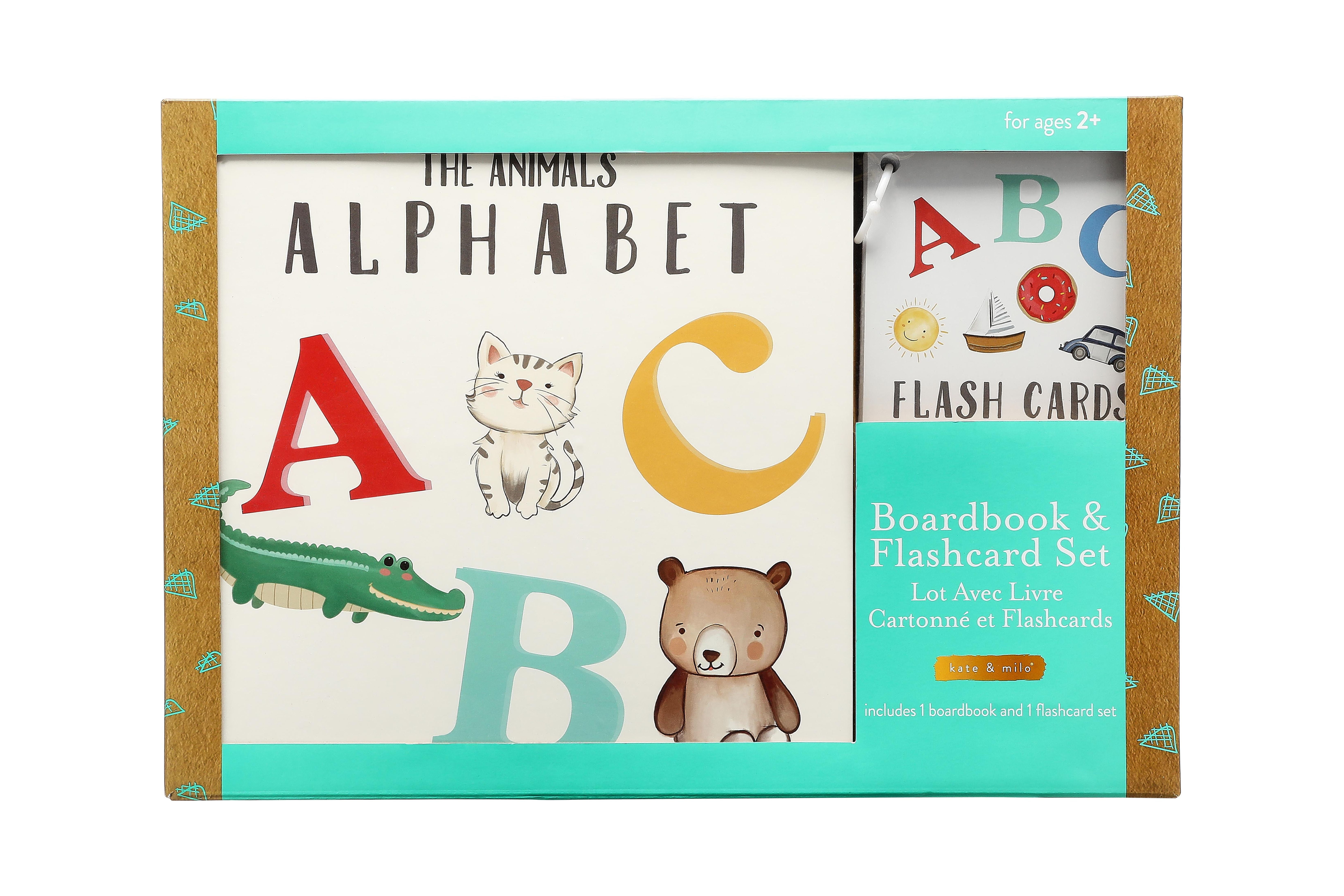 Kate & Milo ABC’s Board Book and Flashcards Set, Alphabet Learning for Ages 2+, The Animals ABC