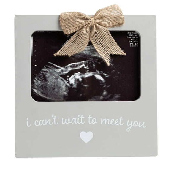 Kate & Milo Baby Sonogram Photo Frame, I Can't Wait To Meet You Ultrasound Keepsake, Ideal Pregnancy Announcement, Nursery Dcor, Baby Girl and Baby Boy Gift, Gray