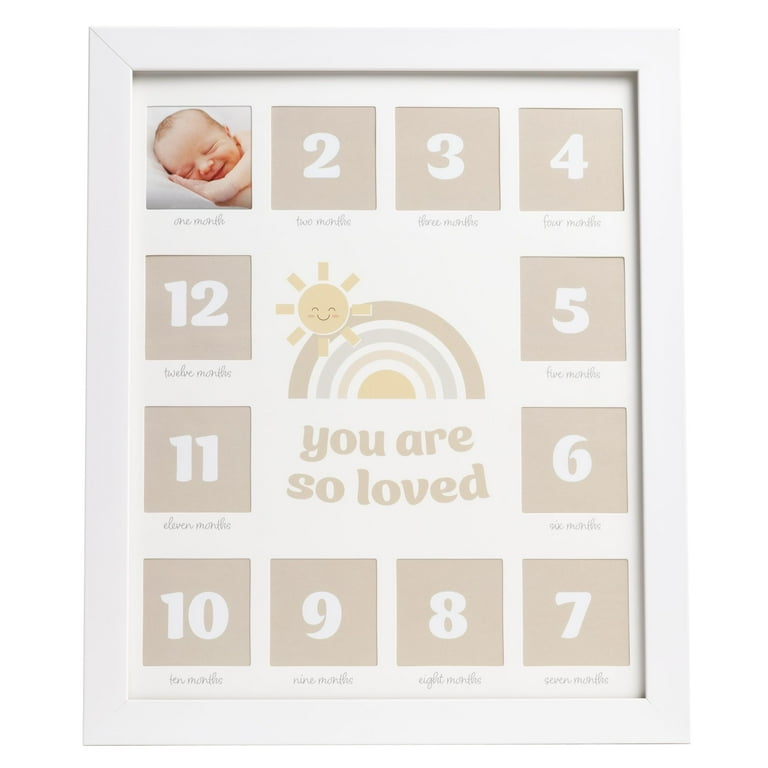 Kate & Milo My First Year Photo Frame, Baby Milestone